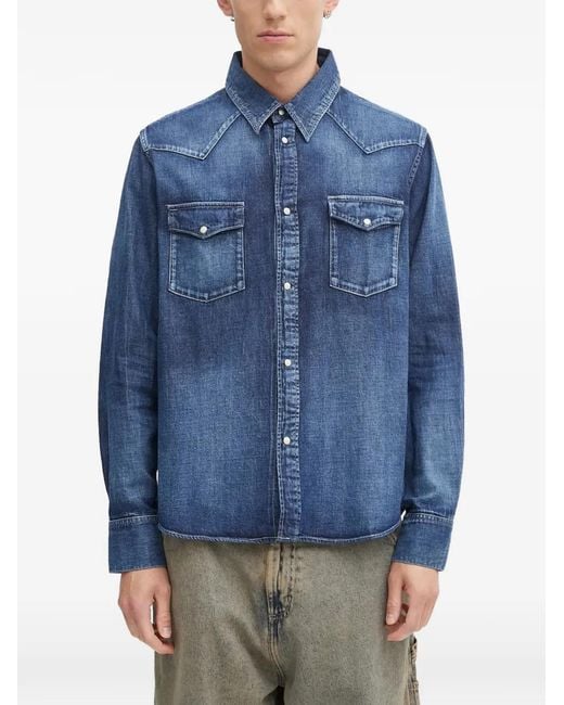 Visvim Blue Western-Style Denim Shirt for men