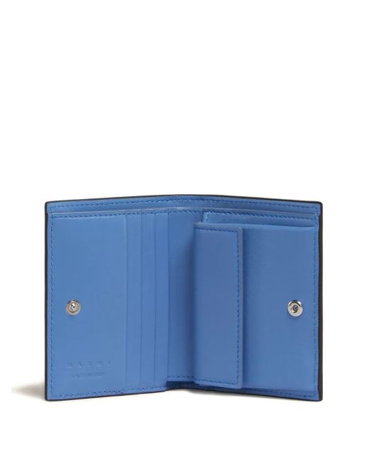 Marni Purple Leather Bifold Wallet With Embroidery for men