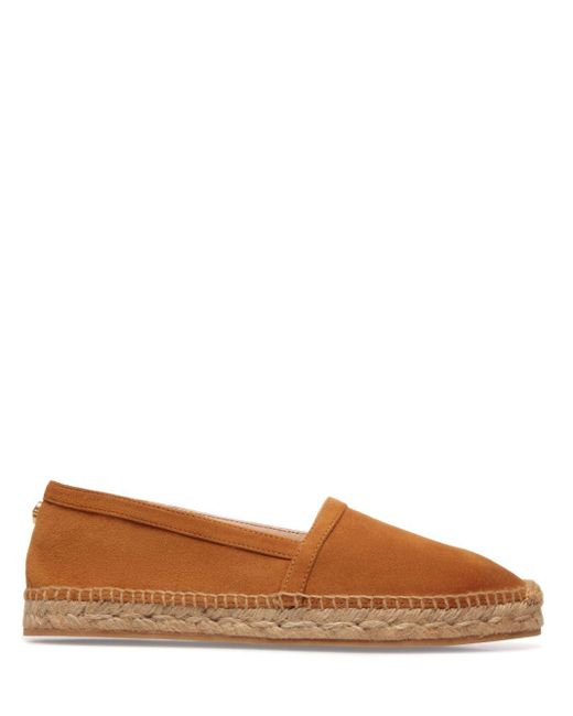 Bally Brown Logo-Plaque Suede Espadrilles