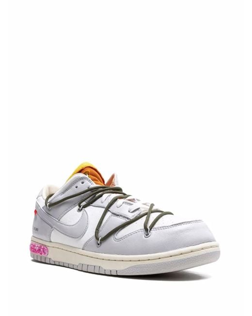 NIKE X OFF-WHITE White X Off- Dunk Low "Lot 22" Sneakers