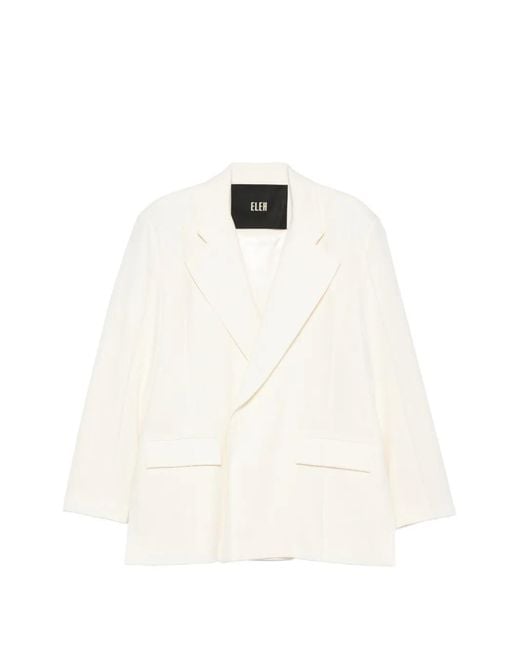 ELEH White Double-Breasted Blazer
