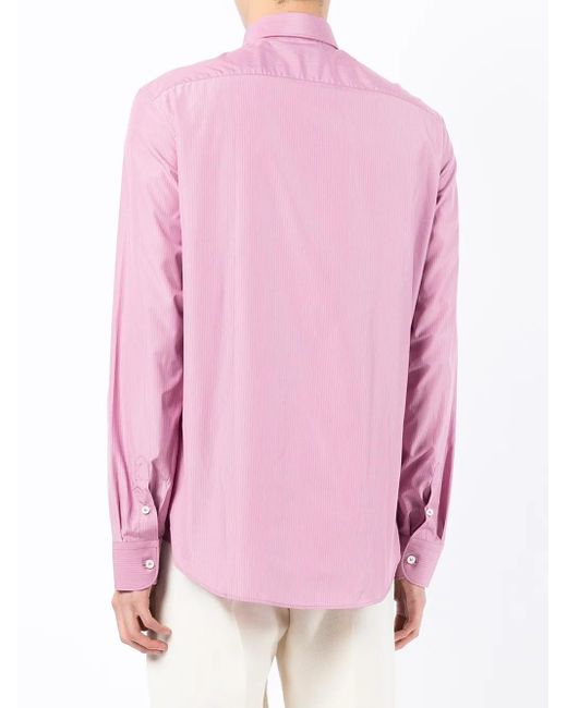 Ferragamo Pink Stripe-Print Shirt for men