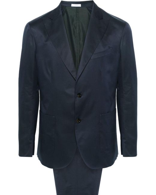 Boglioli Blue Twill Cotton Suit for men