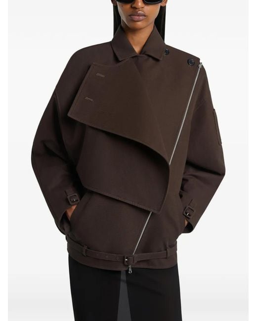 Courreges Brown Asymmetric Trench Coat