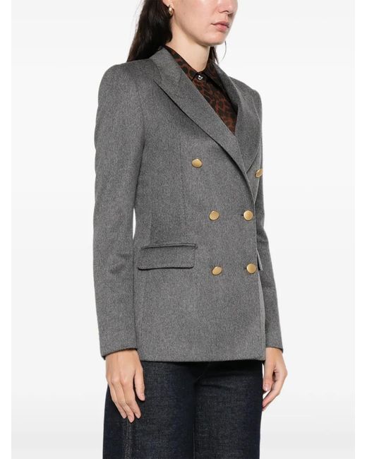 Tagliatore Gray Double-Breasted Button Jacket