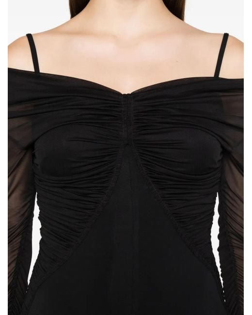 Abito Con Spalle Scoperte E Drappeggio di Max Mara in Black