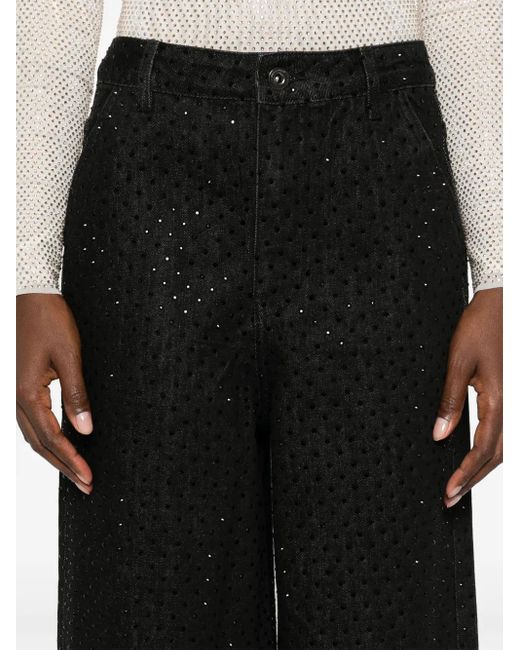 Self-Portrait Black Wide Jeans