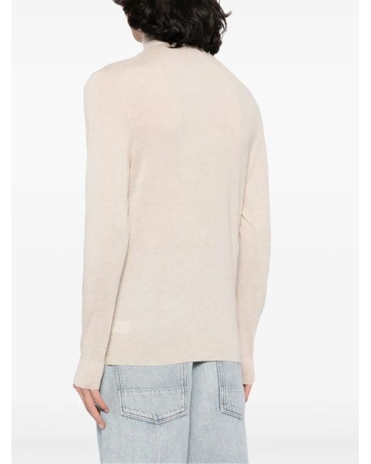 メンズ N.Peal Cashmere Regent Fg ハーフジップ プルオーバー Natural