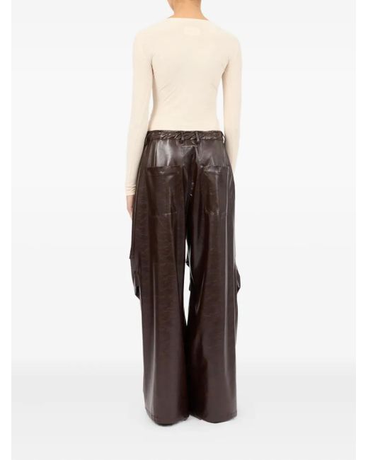 MM6 by Maison Martin Margiela Draped Trousers Brown