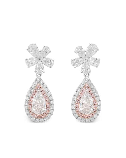 HYT Jewelry White 18K And Rose Diamond Earrings