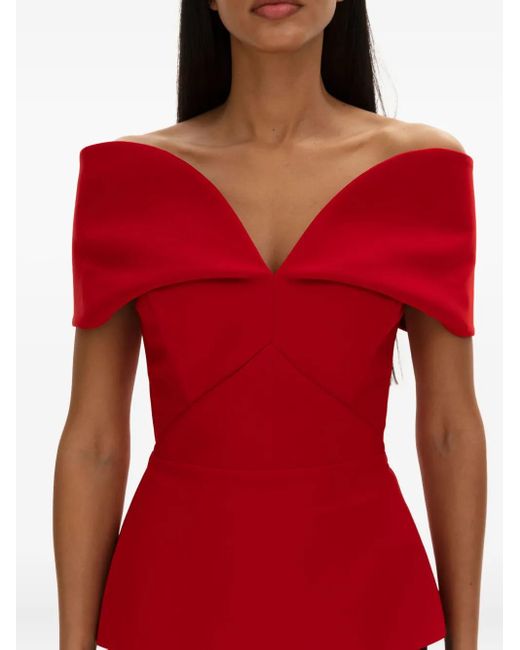 MOOS STUDIO Mouwloze Top in het Red