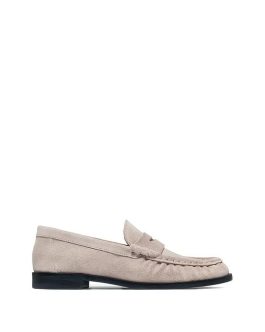Bernardo White Tilda Suede Loafers