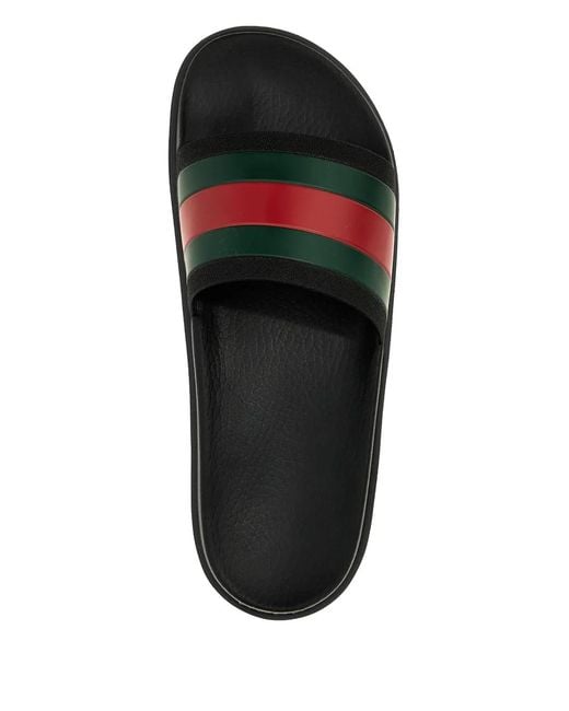 Gucci Black Slide Sandals With Web for men