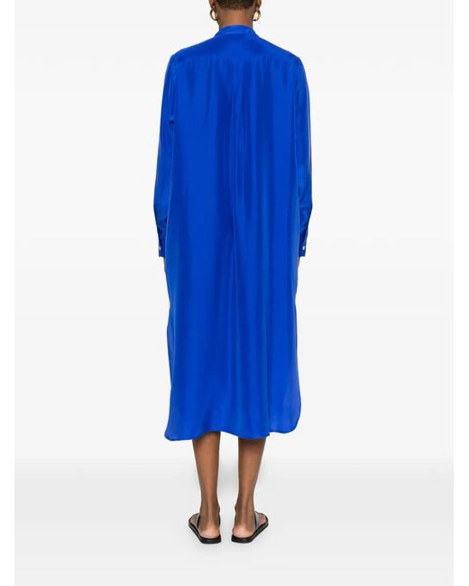 P.A.R.O.S.H. Blue Robe Mi-Longue À Boutonnière