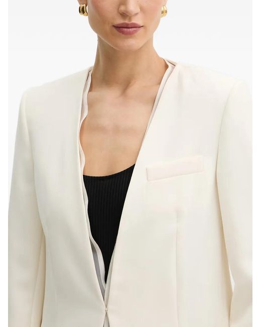 SIMONA CORSELLINI White Cady Organza-Detail Blazer