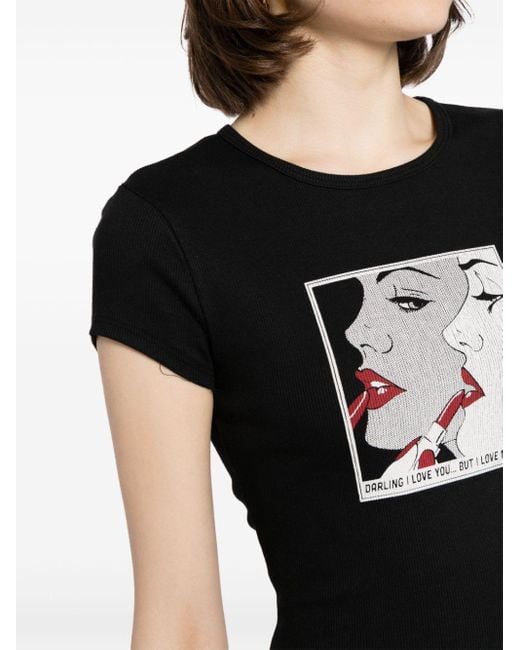 Camiseta Muse con estampado gráfico Reformation de color Black