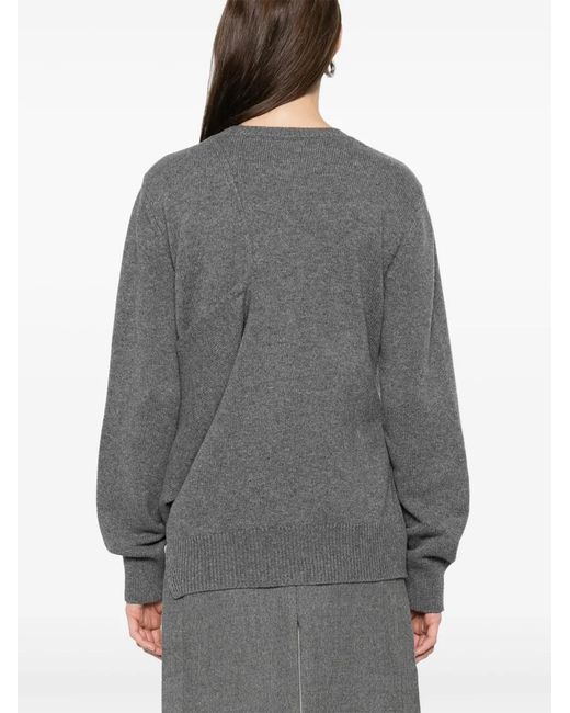 Jil Sander Gray Draped Panel Sweater