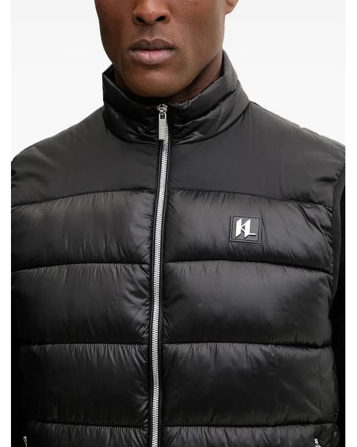 Karl Lagerfeld Black Quilted Zip Vest for men