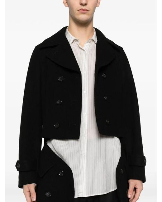 COMME DES GARÇON BLACK Jas Met Dubbele Rij Knopen in het Black