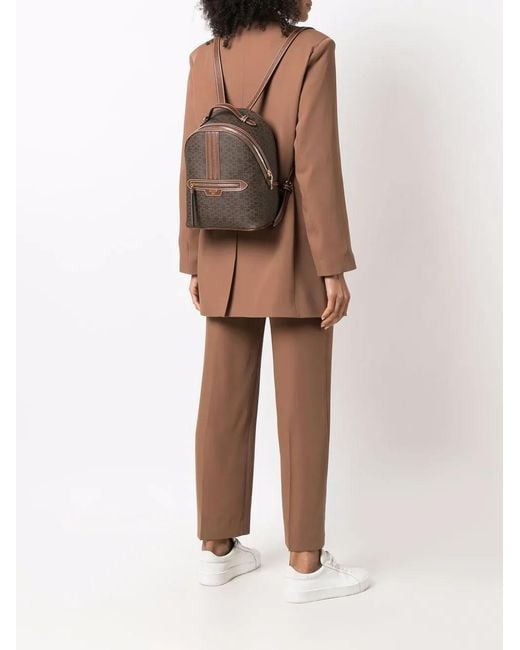 Bally Brown Daffi Monogram-Print Backpack