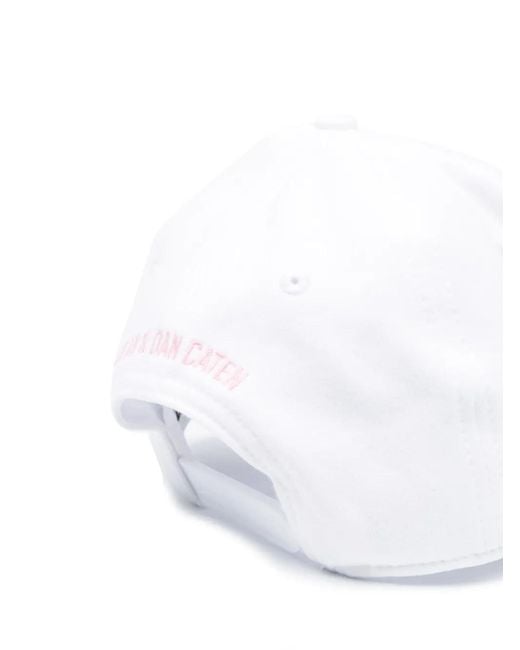 DSquared² White Logo-Print Baseball Cap for men