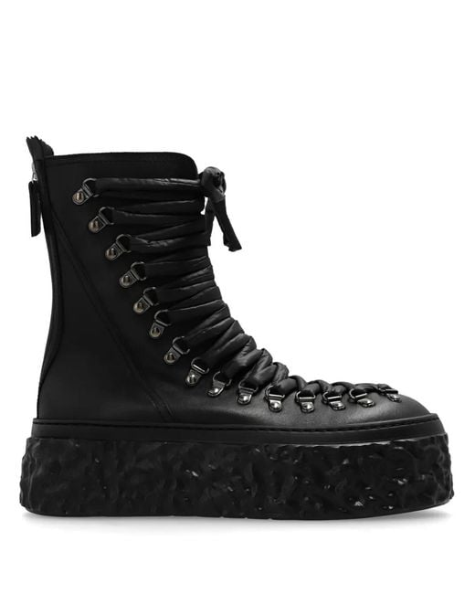 Agl Attilio Giusti Leombruni Black Lace-Up Leather Boots