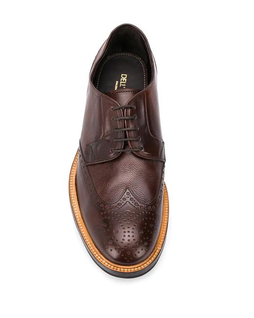 Dell'Oglio Brown Lace-Up Derby for men
