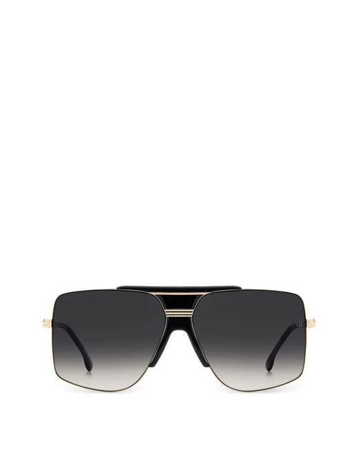 Victoria Beckham Black Pilot-Frame Sunglasses