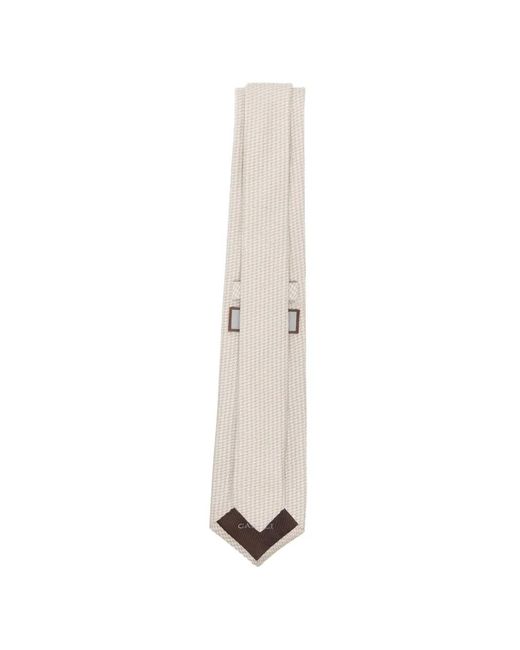 Canali White Micro-Patterned Silk Tie for men
