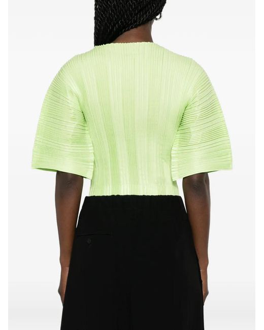 Issey Miyake Green Haut À Design Plissé
