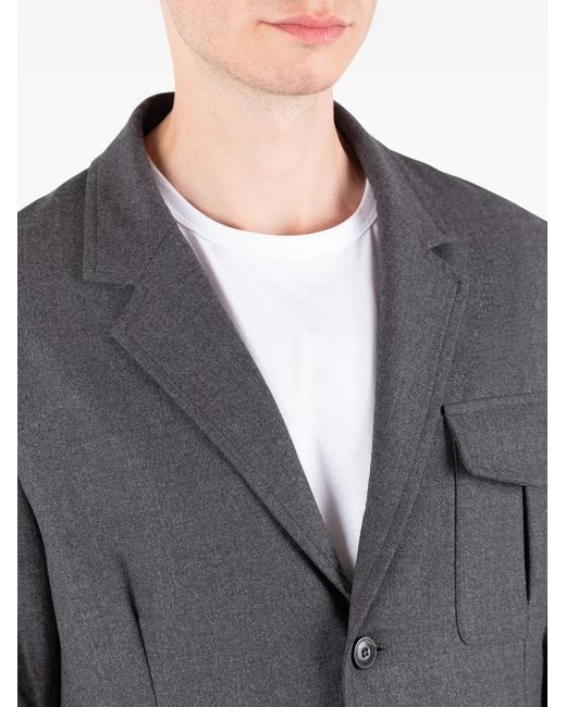 Societe Anonyme Gray Patch-Pocket Two-Button Blazer for men