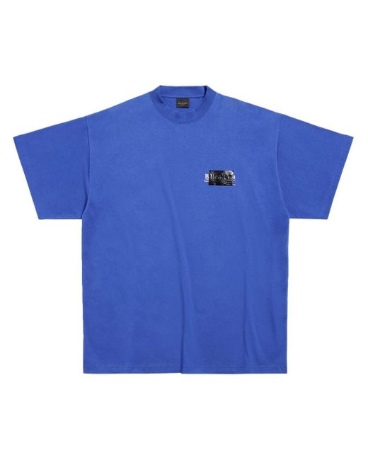 T-shirt Gaffer oversize di Balenciaga in Blue da Uomo