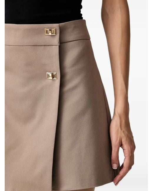 Morgan Natural Wrap-Style-Tone-Buckle Shorts