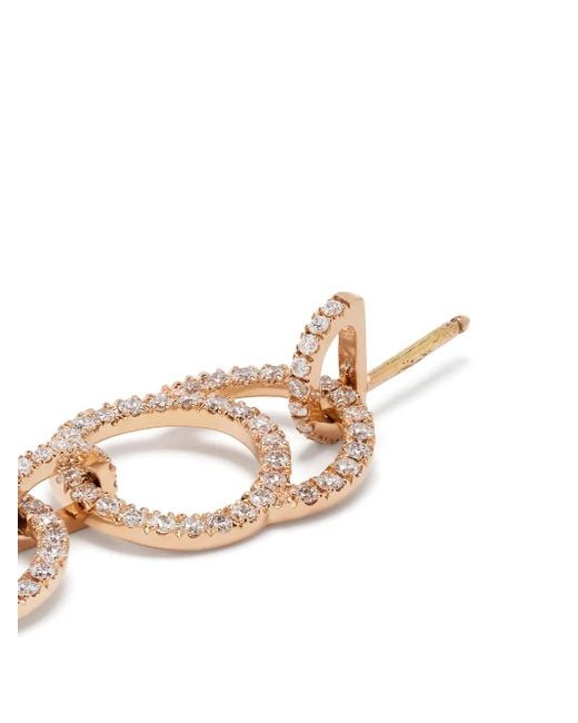 COURBET White 18Kt Recycled Rose Celeste Laboratory-Grown Diamond Pavé Set Double Hanging Earrings