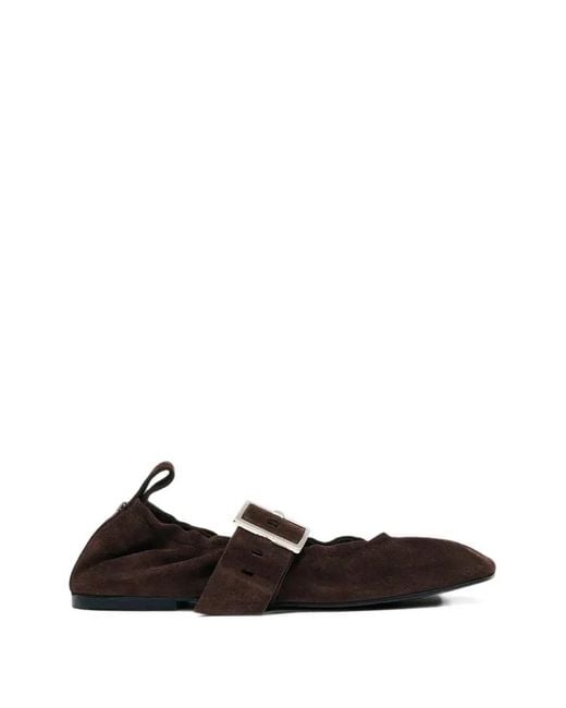 Alohas Black Sarea Buckle-Strap Ballet Flats
