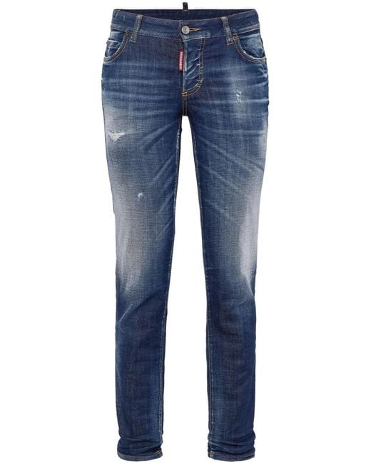 DSquared² Blue Cropped Skinny Jeans
