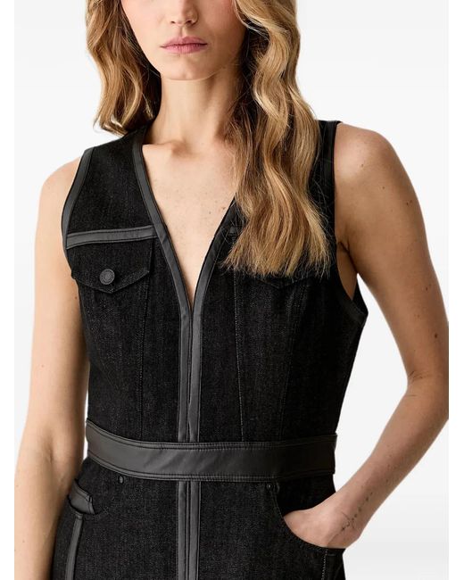 Karl Lagerfeld Black Panelled Midi Dress