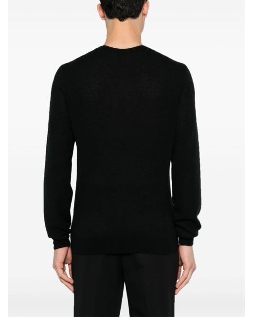 メンズ Saint Laurent Brushed Knitted Jumper Black