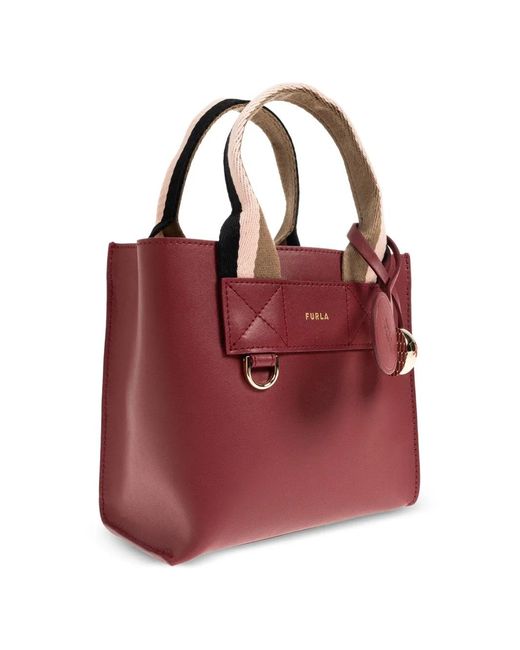 Furla Red Mini Divide It Leather Tote Bag