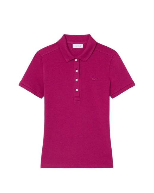 Lacoste Pink L.12.D Logo-Patch Polo Shirt