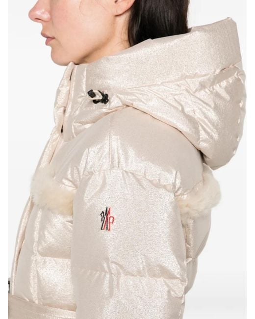 Moncler Metallic Jack Met Lammy Afwerking in het Natural