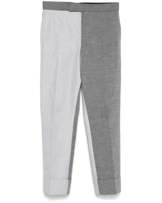 Thom Browne Gray Striped Trousers for men