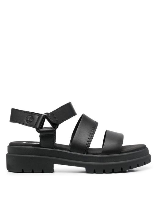 Timberland Leather London Vibe Ankle-strap Sandals in Black | Lyst