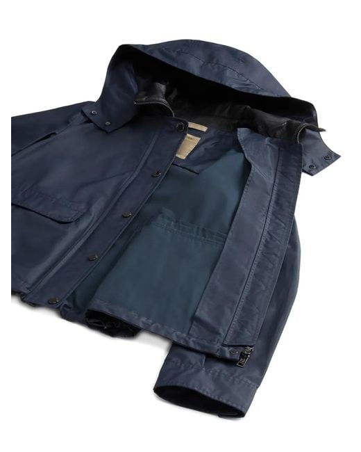 Woolrich Blue Dundee Superwax Removable-Hood Jacket