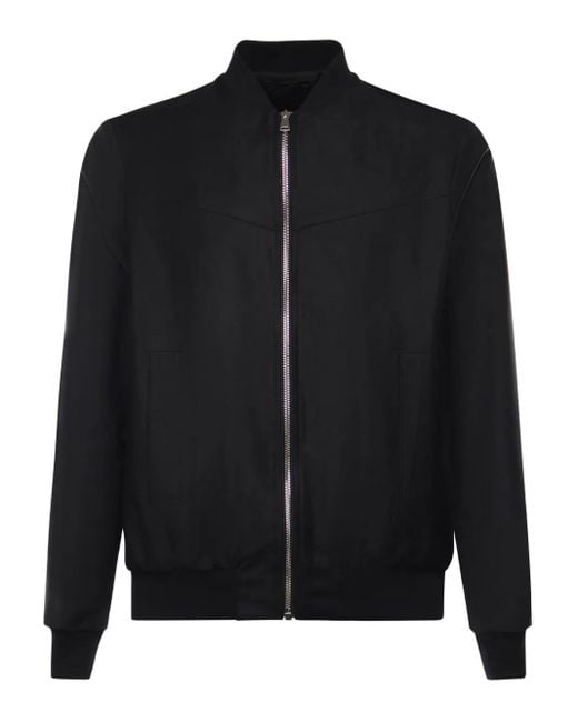 Giuliano Galiano Black Zip Bomber Jacket for men