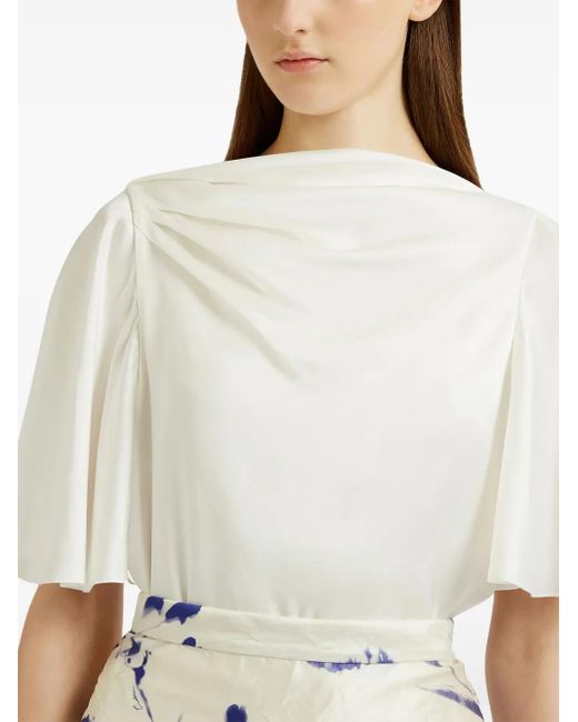 Erdem White Draped T-Shirt