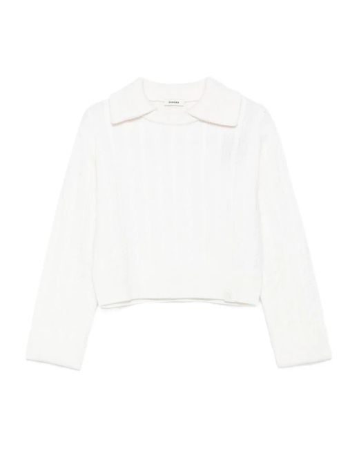 Sandro ケーブルニット セーター White