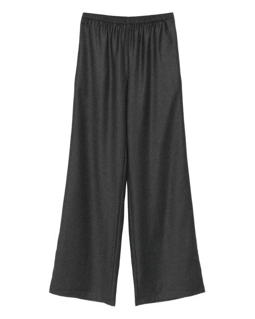 A.M.G Gray Elastic-Waist Wool Trousers