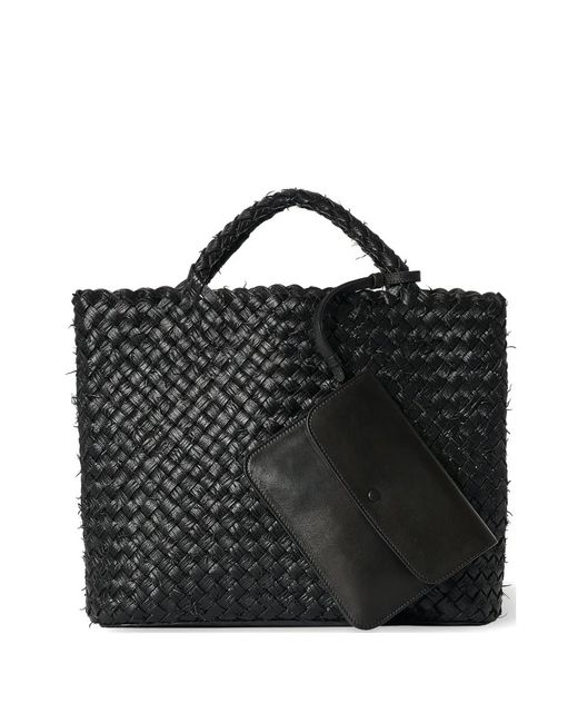 The Row Black Amber Woven Leather Tote Bag