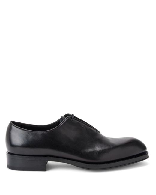 Ferragamo Black Polished Leather Oxford Shoes for men